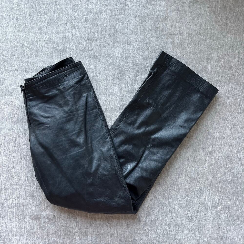 Genuine Black Leather Pants - Picture 2 of 6